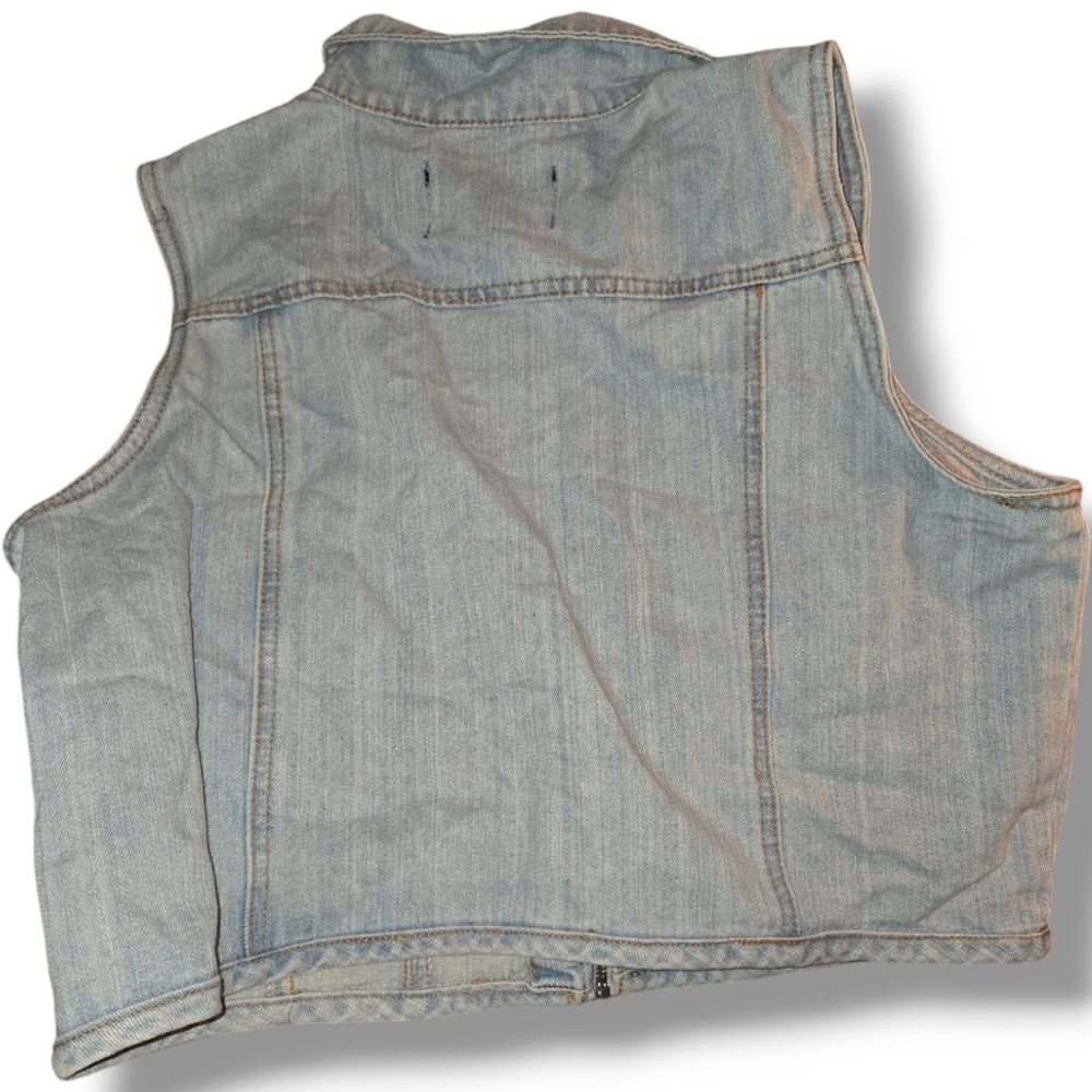 IB Diffusion denim vest nwt size large light wash zip up - Picture 2 of 6